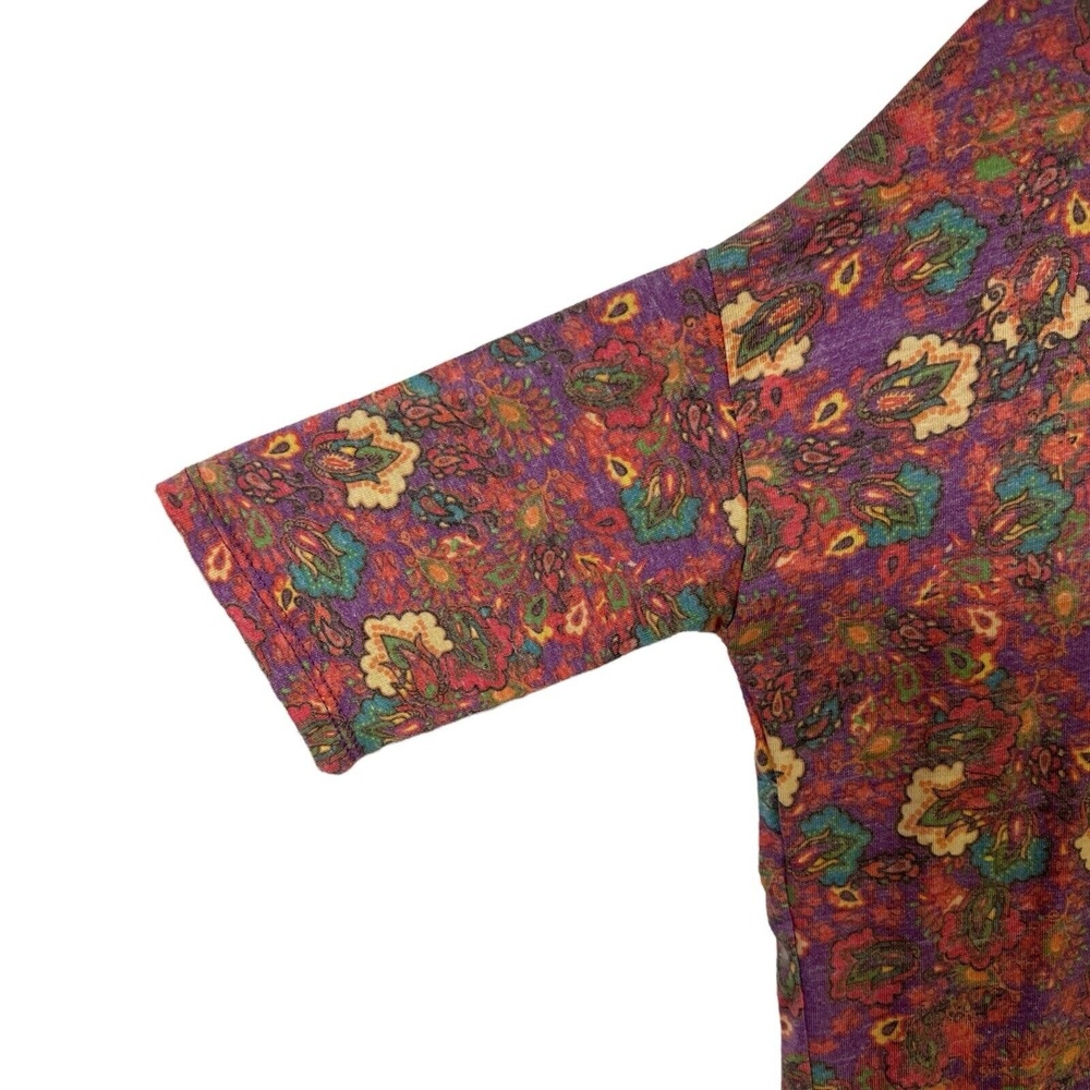 LuLaRoe Irma Tunic Top XXS Multi-color Floral Oversized Hi-Lo Boho Vibrant‎ NEW - Picture 2 of 11